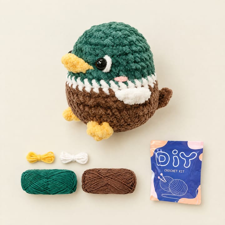 Mallard duck crochet kit with yarn