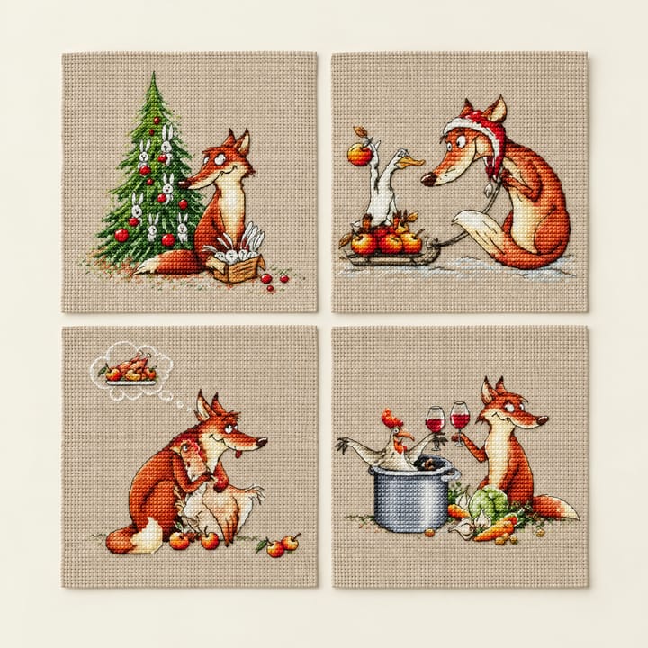 Fox and Hen Cross Stitch Kit