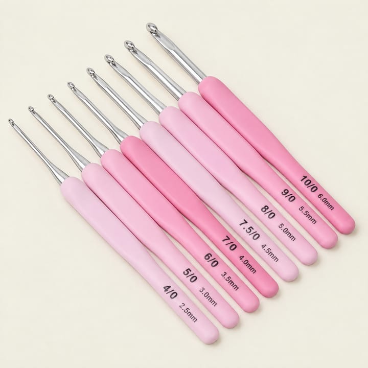 Pink Handle Crochet Hook Set