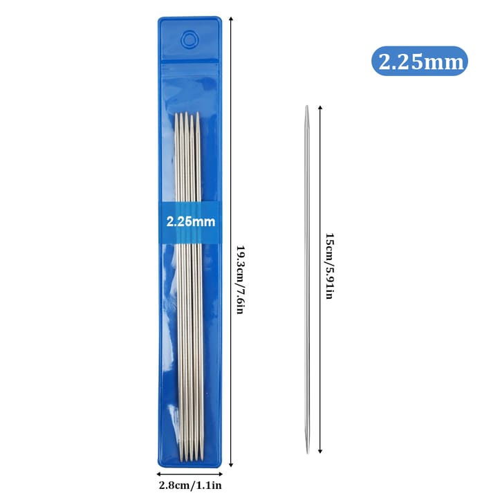 Silver Stainless Steel Knitting Needles, 2.25