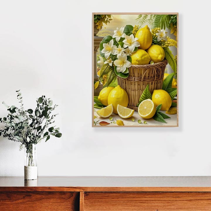 Lemon Botanical Cross Stitch Kit