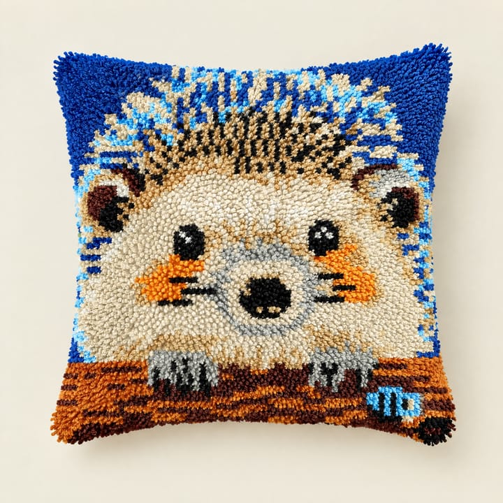 Latch Hook Pillow Kit, Hedgehog
