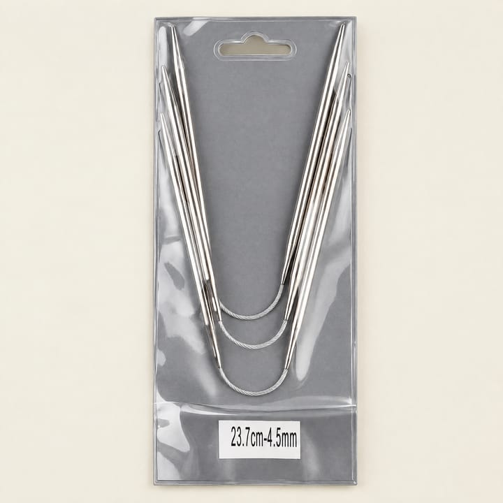 Steel Circular Knitting Needle Set, 4.5