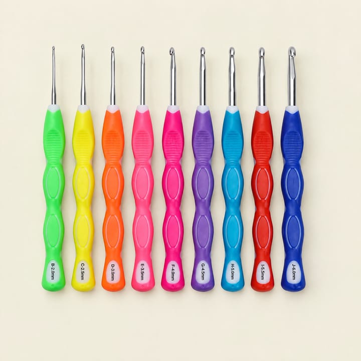 Rainbow Aluminum Crochet Hook Set, Neon