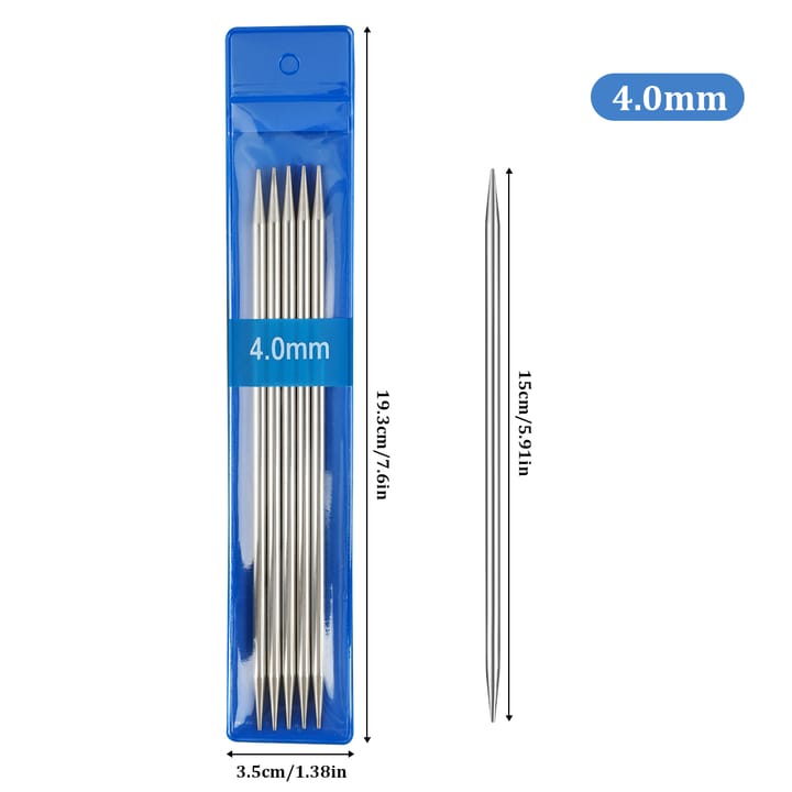 Silver Stainless Steel Knitting Needles, 4.0