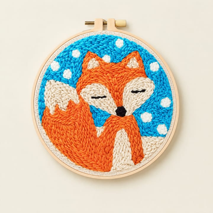 Animal Punch Needle Starter Kit, Sleeping fox