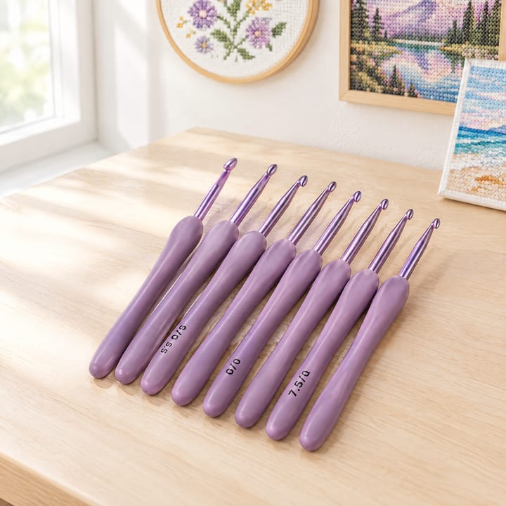 Purple Aluminum Crochet Hook Set
