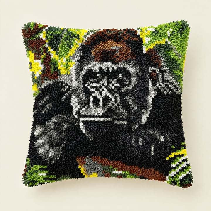 Latch Hook Pillow Kit, Gorilla