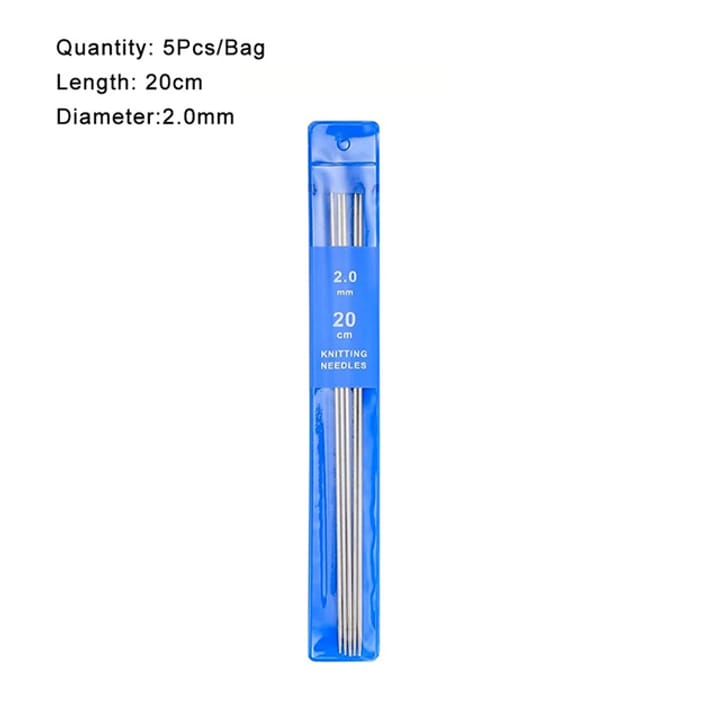 Stainless Steel Double Pointed Needles, 2.0