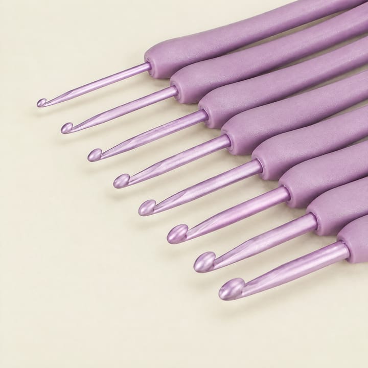 Purple Aluminum Crochet Hook Set