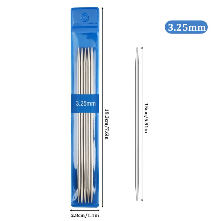 Silver Stainless Steel Knitting Needles, 3.25