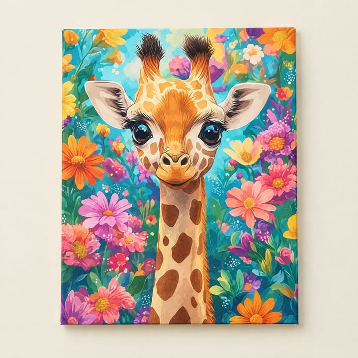 Giraffe in Flowers Paint by Number Kit, Giraffe in flowers