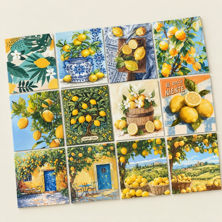 Lemon paint by number designs side by side