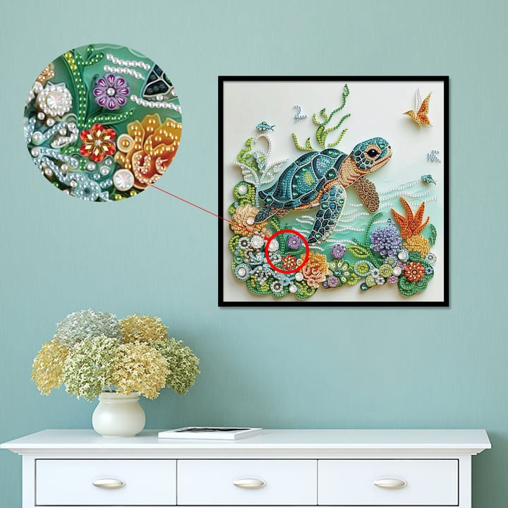 Turtle and Flower Diamond Art Kit