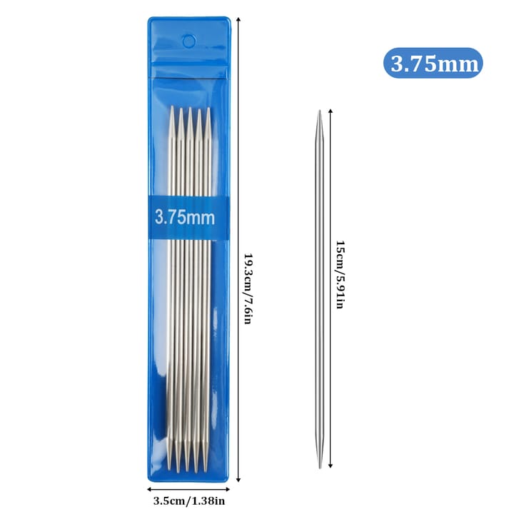 Silver Stainless Steel Knitting Needles, 3.75