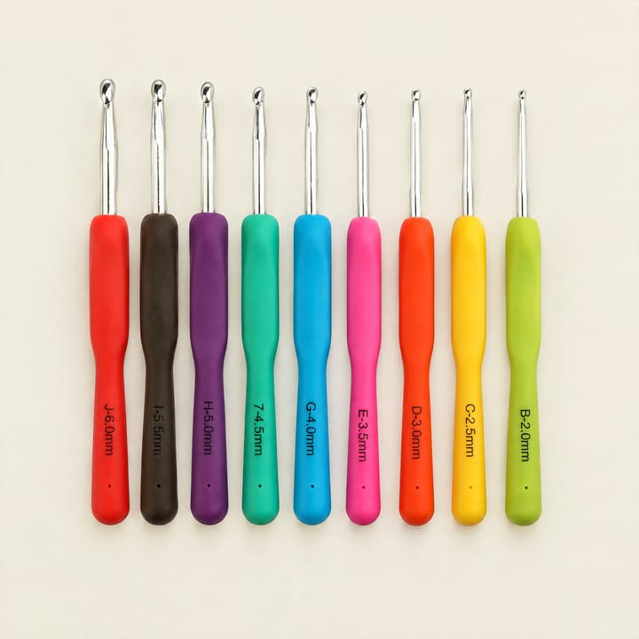 Rainbow Aluminum Crochet Hook Set, Bright