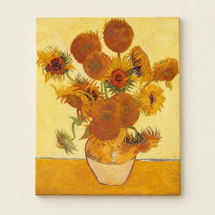 Sunflowers design on a yellow ground