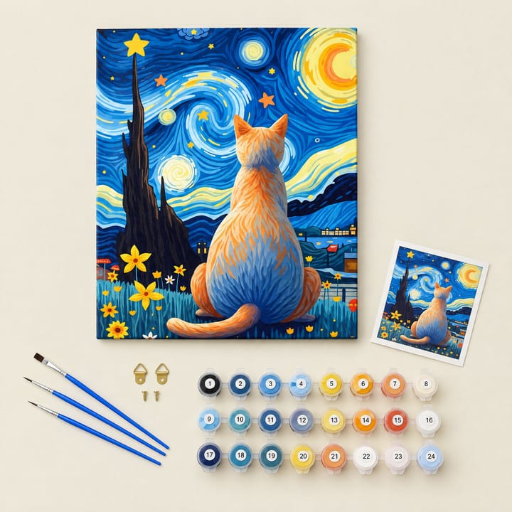 Starry Cat Paint by Number Kit