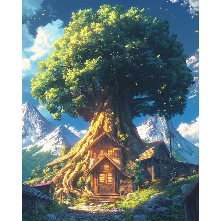 Tree house design: a cottage in the roots of a giant tree