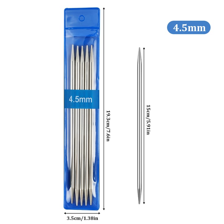 Silver Stainless Steel Knitting Needles, 4.5