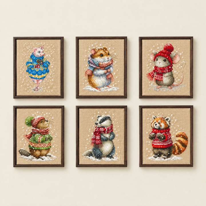 Animals in Sweaters Cross Stitch Kit