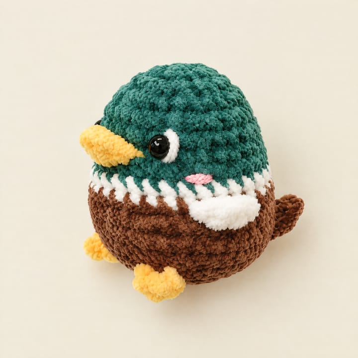 Mallard duck finished size, about 2.4 in (6.2 cm) tall