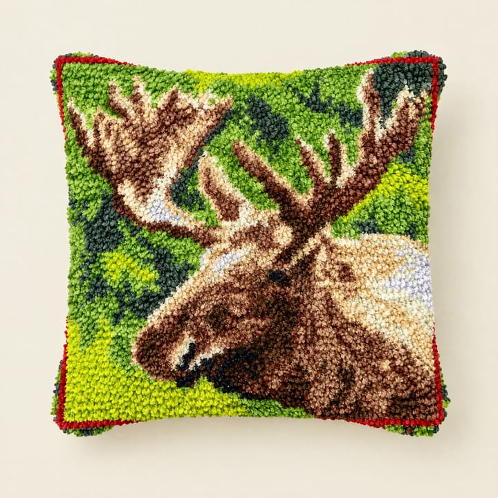 Latch Hook Pillow Kit, Moose