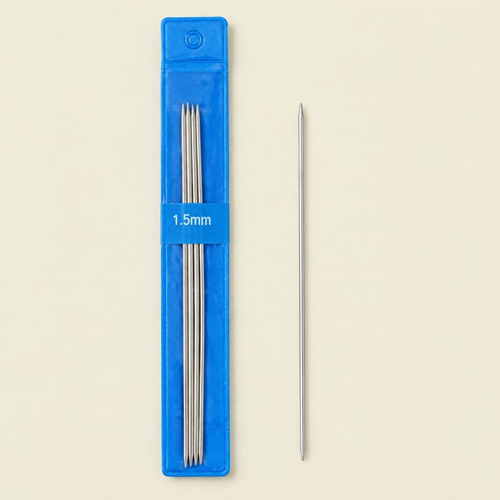 Silver Stainless Steel Knitting Needles, 1.5
