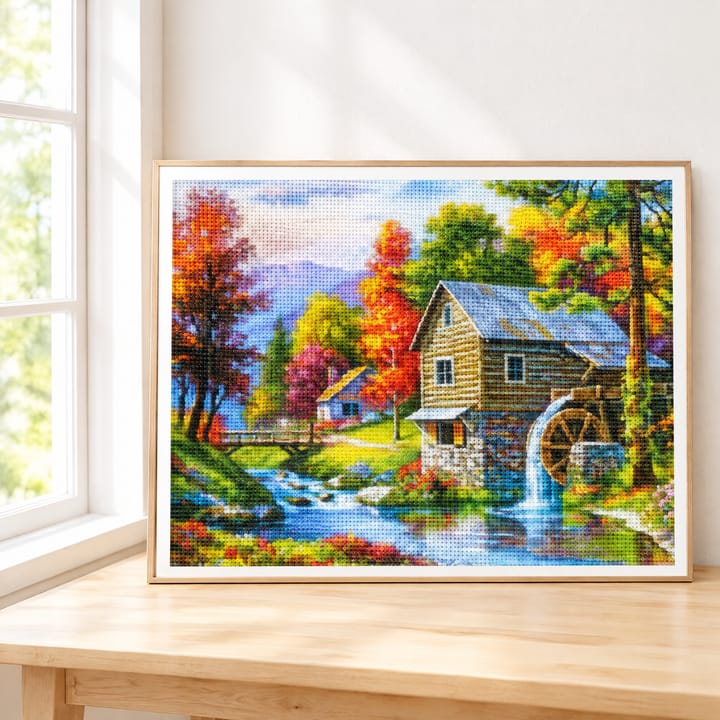 Cottage and Stream Diamond Art Kit
