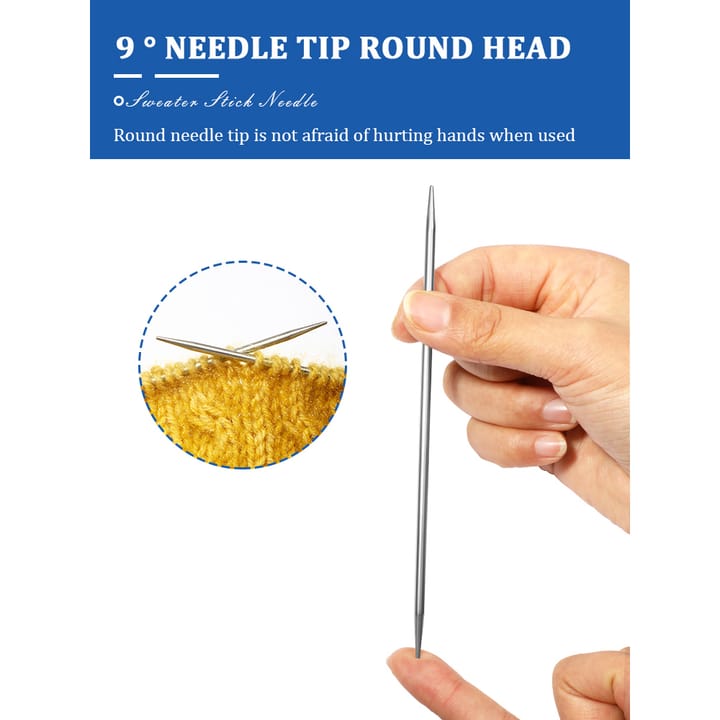 Silver Stainless Steel Knitting Needles