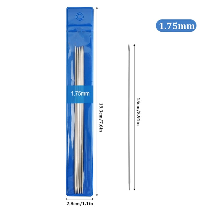 Silver Stainless Steel Knitting Needles, 1.75